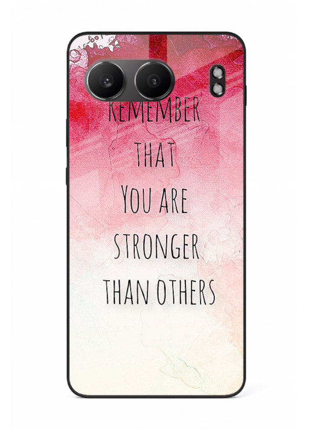 Watercolor determination quote printed on OnePlus Nord 4 glass back cover with gentle tones.