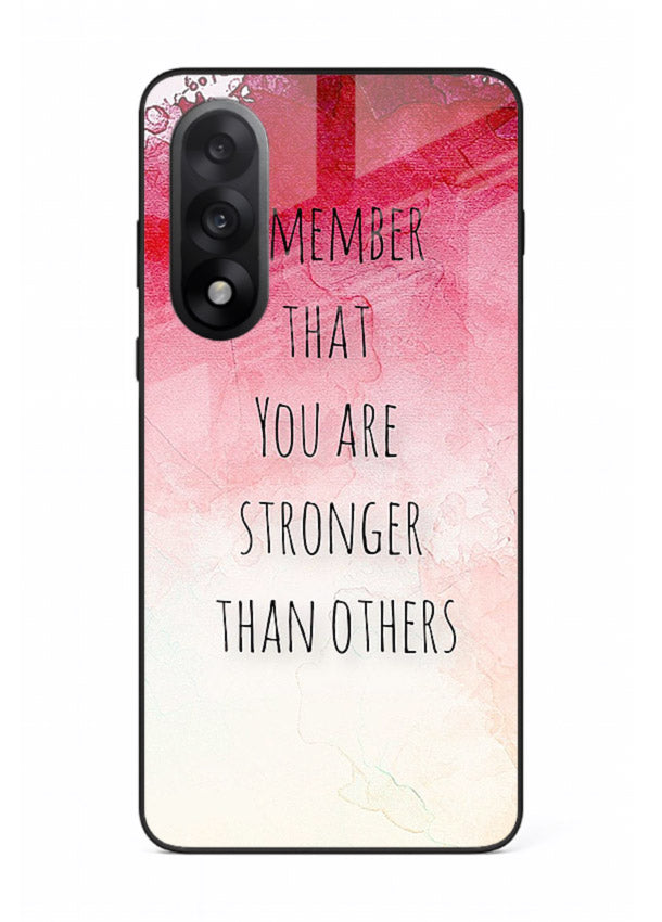 Watercolor determination quote printed on OnePlus Nord 5 glass back cover with gentle tones.