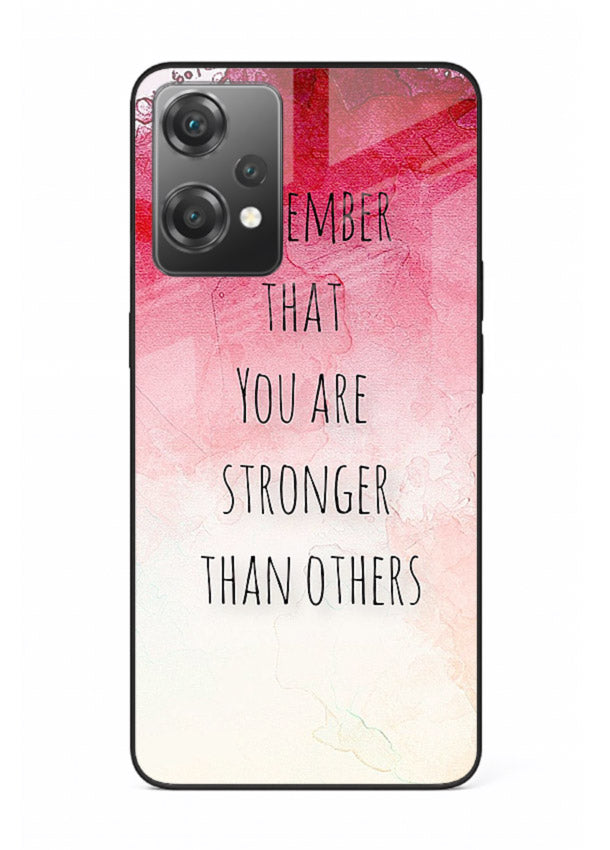 Watercolor determination quote printed on OnePlus Nord CE2 Lite 5G glass back cover with gentle tones.