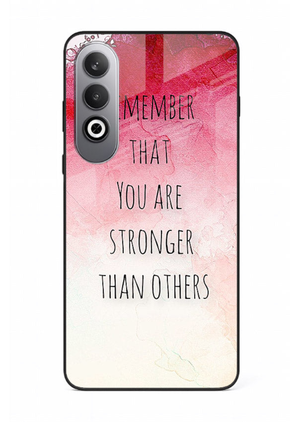 Watercolor determination quote printed on OnePlus Nord CE4 glass back cover with gentle tones.