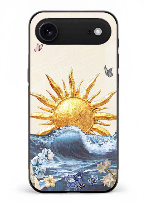 Sun Wave Bloom abstract sun wave artwork iphone 17 air glass back cover