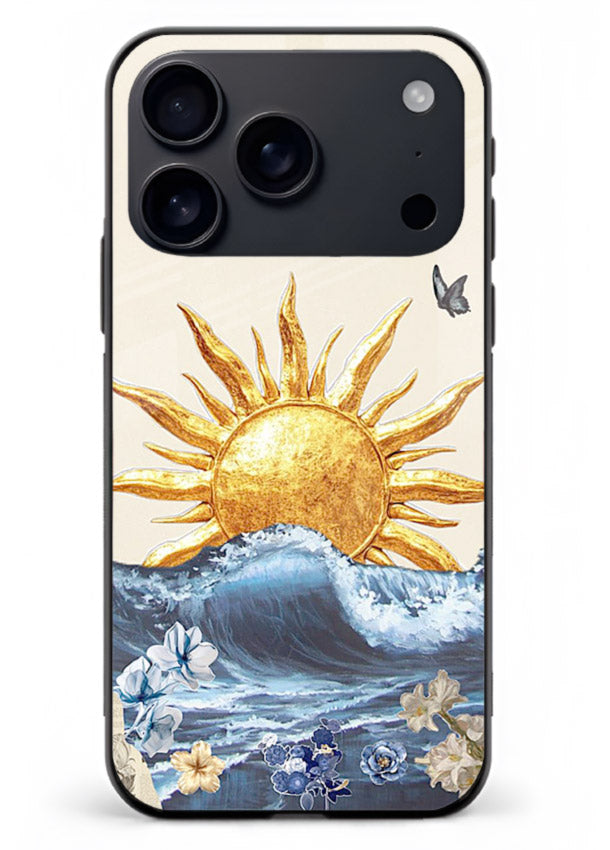 Sun Wave Bloom abstract sun wave artwork iphone 17 pro max glass back cover