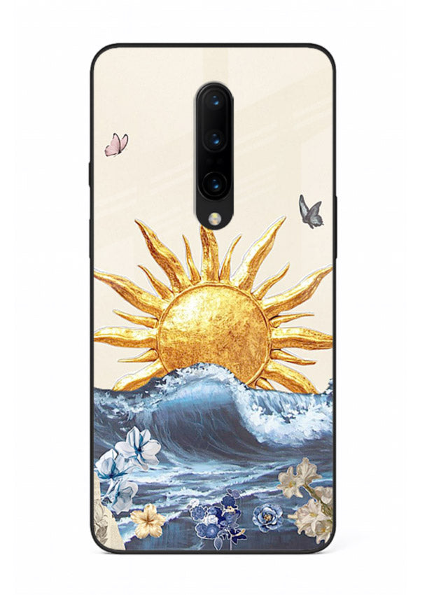Sun Wave Bloom abstract sun wave artwork OnePlus 7T Pro glass back cover