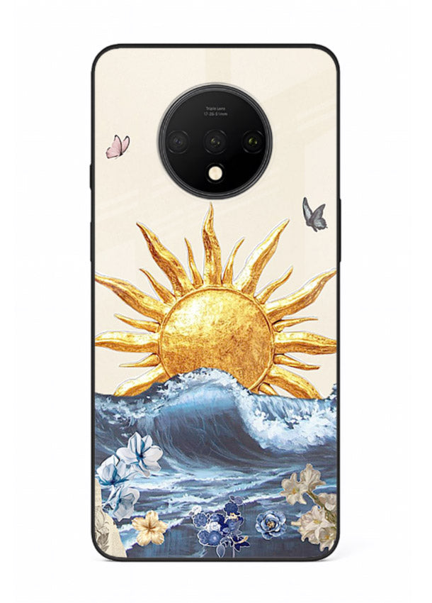 Sun Wave Bloom abstract sun wave artwork OnePlus 7T glass back cover
