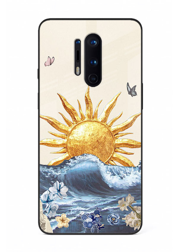 Sun Wave Bloom abstract sun wave artwork OnePlus 8 Pro glass back cover