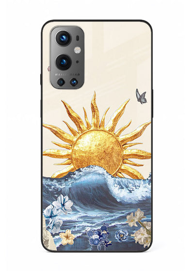 Sun Wave Bloom abstract sun wave artwork OnePlus 9 glass back cover
