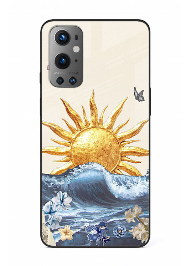 Sun Wave Bloom abstract sun wave artwork OnePlus 9 glass back cover