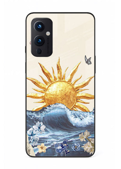 Sun Wave Bloom abstract sun wave artwork OnePlus 9 Pro glass back cover
