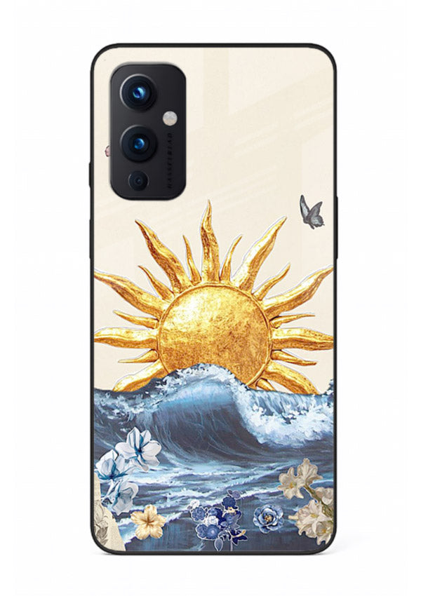 Sun Wave Bloom abstract sun wave artwork OnePlus 9 Pro glass back cover