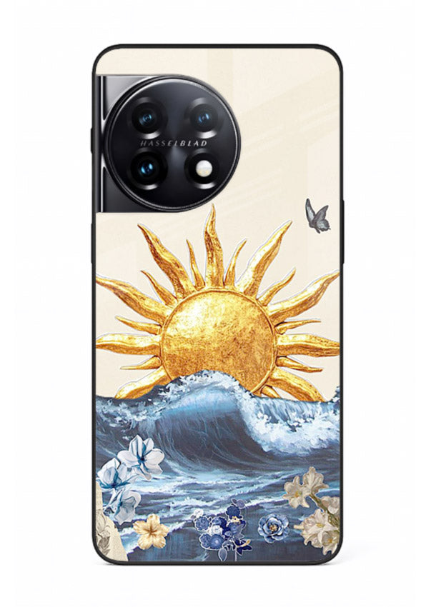Sun Wave Bloom abstract sun wave artwork OnePlus 11 glass back cover