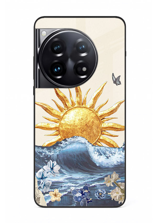 Sun Wave Bloom abstract sun wave artwork OnePlus 12 glass back cover