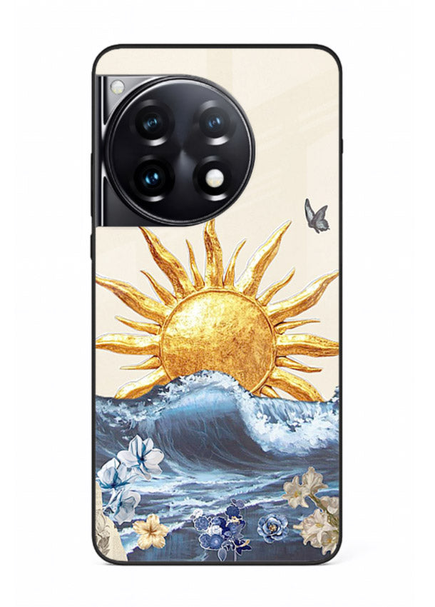 Sun Wave Bloom abstract sun wave artwork OnePlus 12R glass back cover