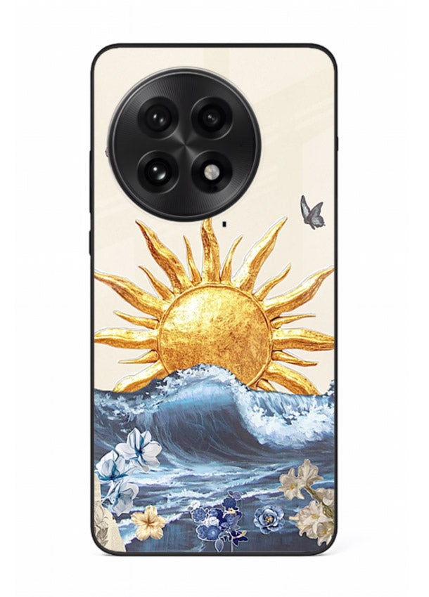 Sun Wave Bloom abstract sun wave artwork OnePlus 13R glass back cover