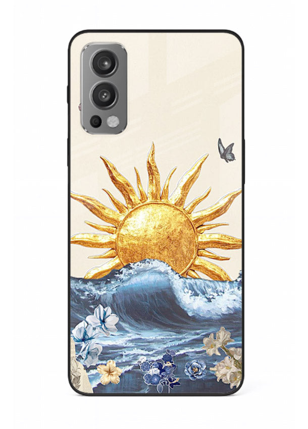 Sun Wave Bloom abstract sun wave artwork OnePlus Nord 2 glass back cover