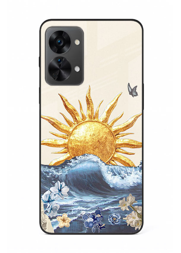 Sun Wave Bloom abstract sun wave artwork OnePlus Nord 2T glass back cover