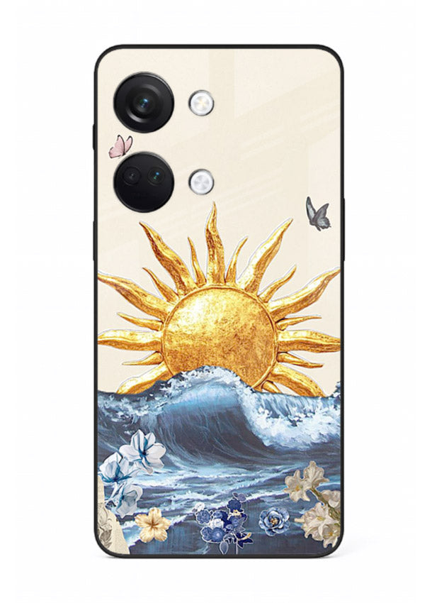 Sun Wave Bloom abstract sun wave artwork OnePlus Nord 3 glass back cover