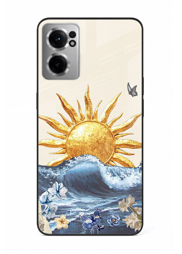 Sun Wave Bloom abstract sun wave artwork OnePlus Nord CE2 5G glass back cover