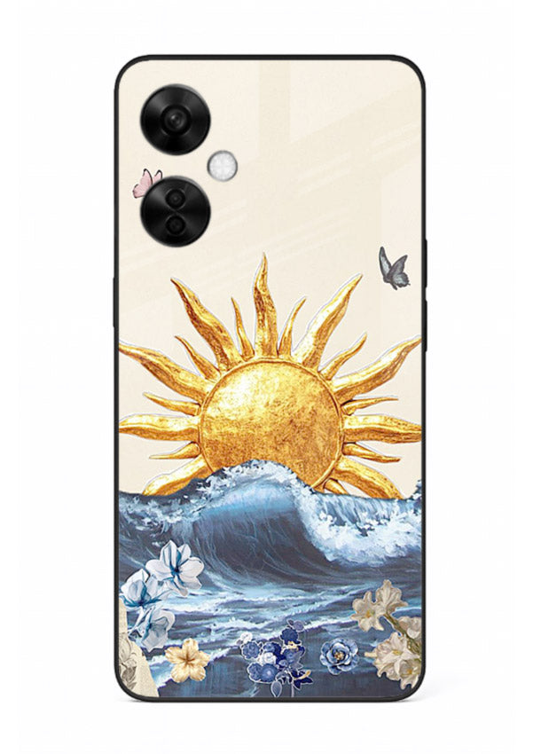 Sun Wave Bloom abstract sun wave artwork OnePlus Nord CE3 Lite glass back cover