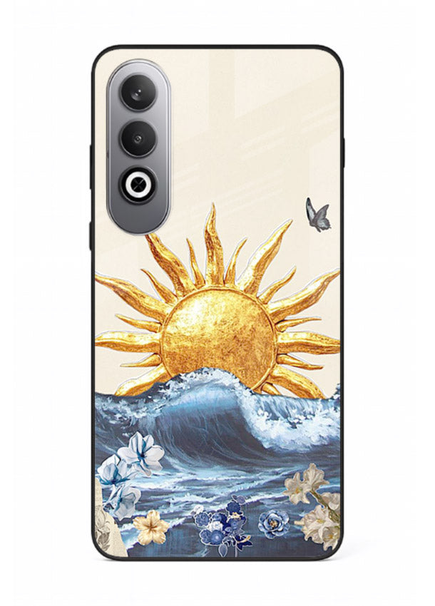 Sun Wave Bloom abstract sun wave artwork OnePlus Nord CE4 glass back cover