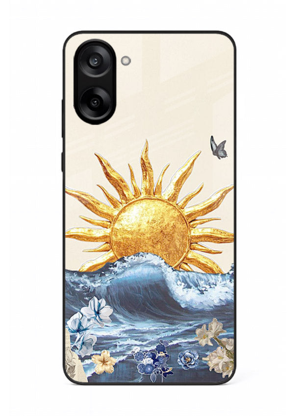Sun Wave Bloom abstract sun wave artwork OnePlus Nord CE5 glass back cover