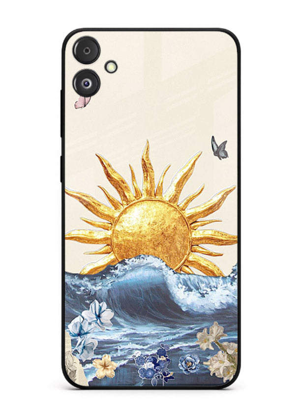 Sun Wave Bloom abstract sun wave artwork Samsung F14 5G glass back cover