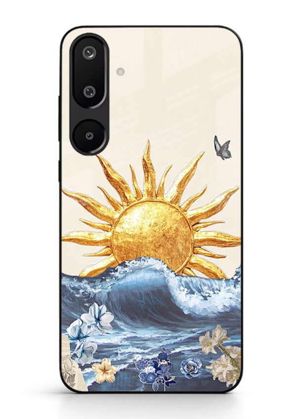 Sun Wave Bloom abstract sun wave artwork Samsung F16 5G glass back cover