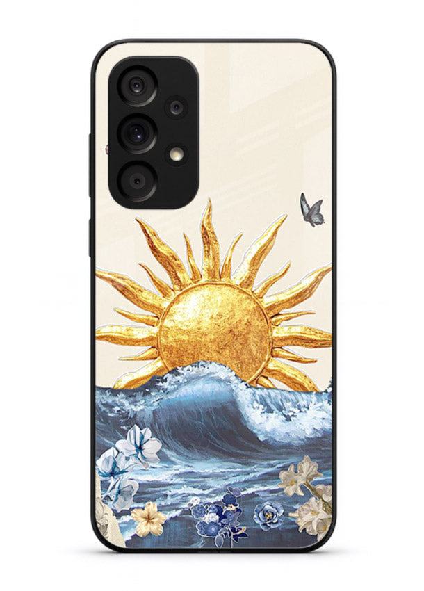Sun Wave Bloom abstract sun wave artwork Samsung A73 5G glass back cover