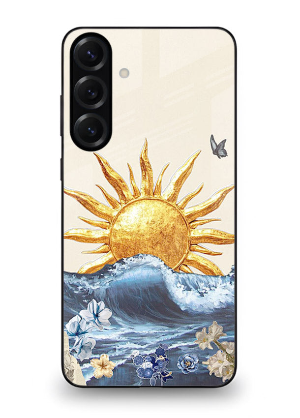 Sun Wave Bloom abstract sun wave artwork Samsung A16 5G glass back cover