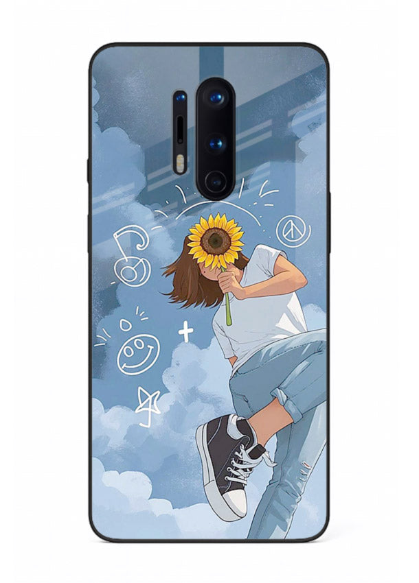 Sunflower Girl Sky dreamy artwork OnePlus 8 Pro glass back cover