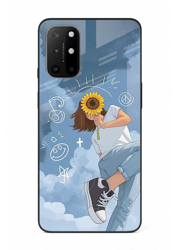 Sunflower Girl Sky dreamy artwork OnePlus 8T glass back cover
