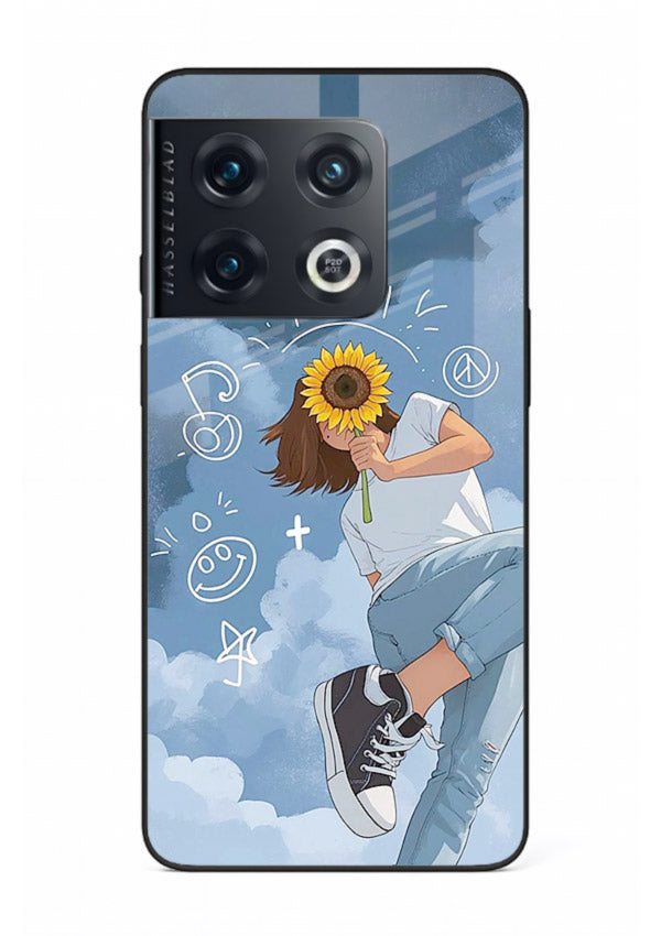 Sunflower Girl Sky dreamy artwork OnePlus 10 Pro glass back cover