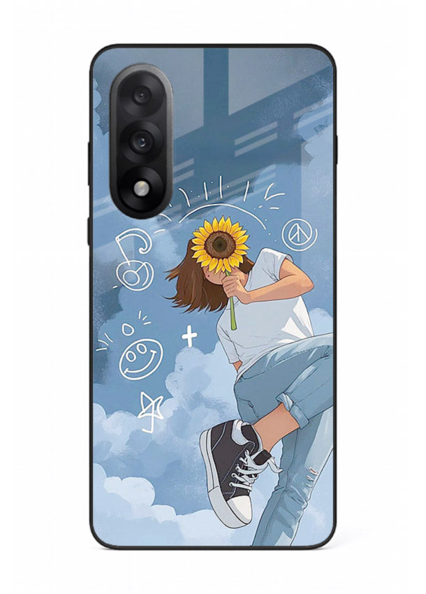 Sunflower Girl Sky dreamy artwork OnePlus Nord 5 glass back cover