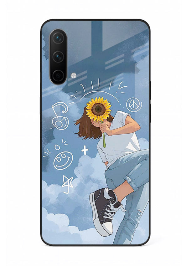 Sunflower Girl Sky dreamy artwork OnePlus Nord CE 5G glass back cover
