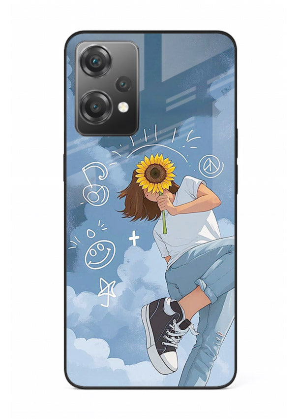 Sunflower Girl Sky dreamy artwork OnePlus Nord CE2 Lite 5G glass back cover