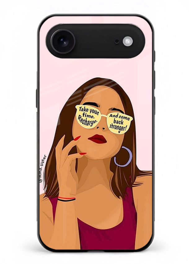 Sunglasses Girl Glow portrait artwork iphone 18 air glass back cover