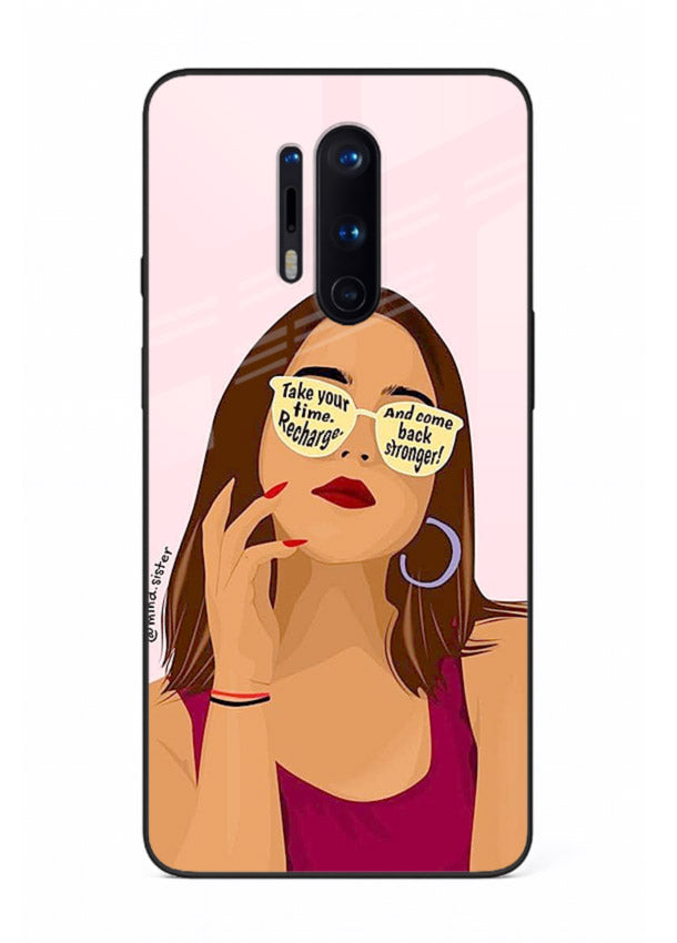 Sunglasses Girl Glow portrait artwork OnePlus 8 Pro glass back cover