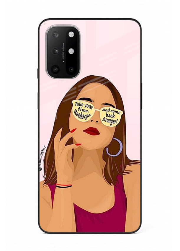 Sunglasses Girl Glow portrait artwork OnePlus 8T glass back cover