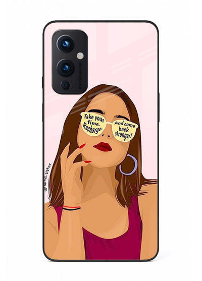 Sunglasses Girl Glow portrait artwork OnePlus 9 Pro glass back cover