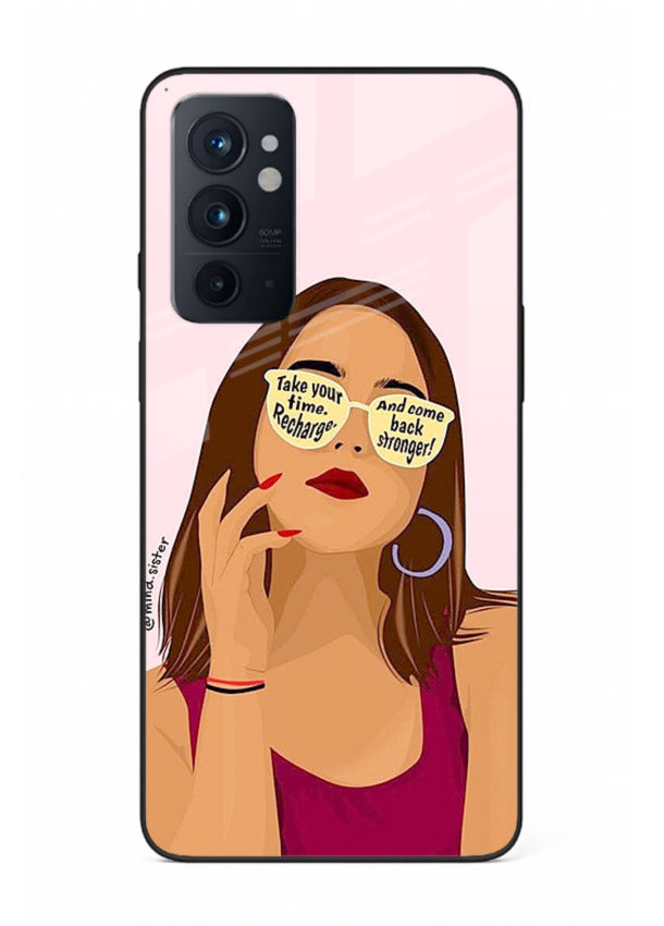 Sunglasses Girl Glow portrait artwork OnePlus 9RT glass back cover