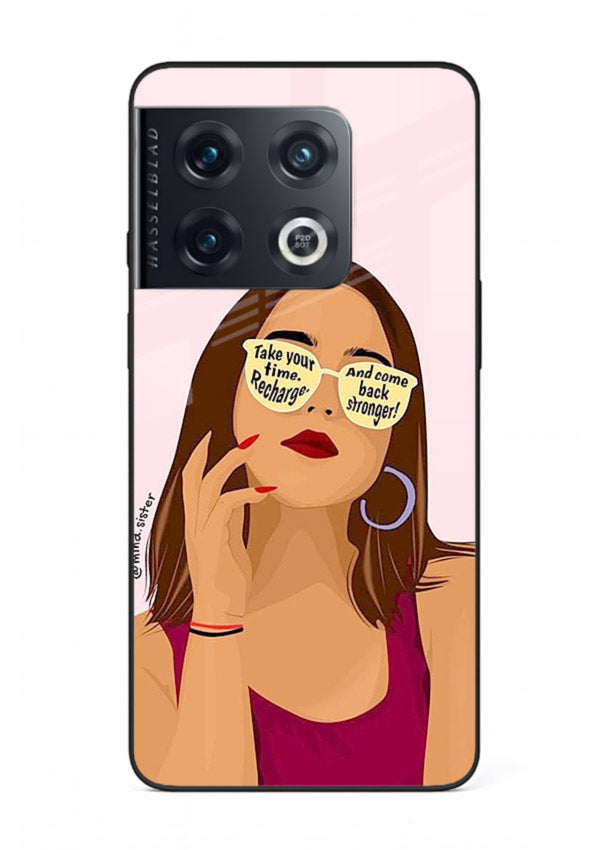 Sunglasses Girl Glow portrait artwork OnePlus 10 Pro glass back cover