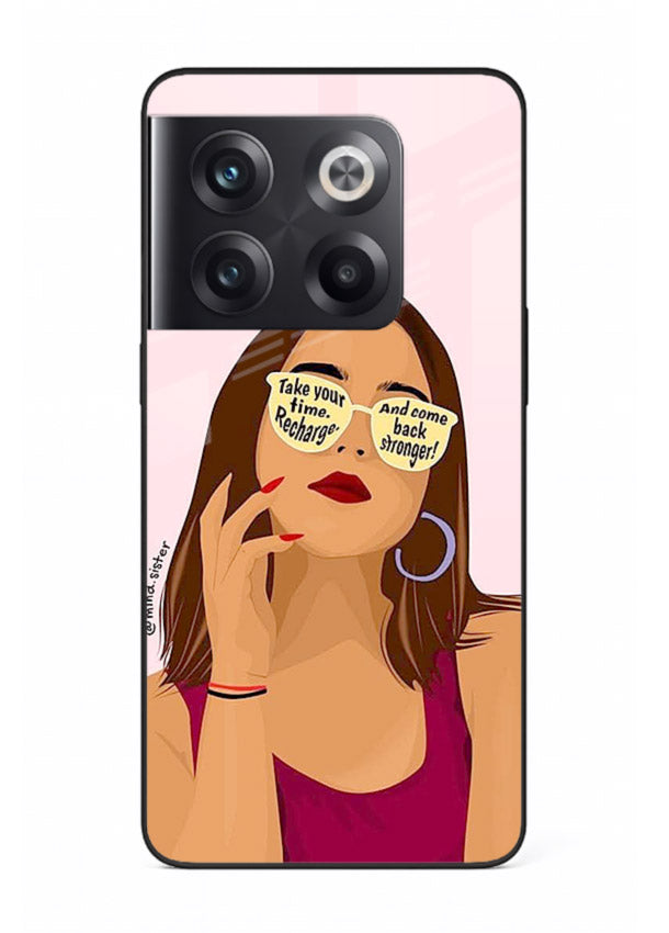 Sunglasses Girl Glow portrait artwork OnePlus 10T glass back cover