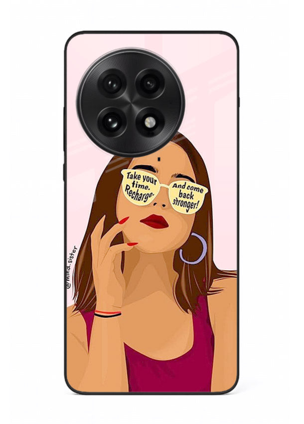 Sunglasses Girl Glow portrait artwork OnePlus 13R glass back cover