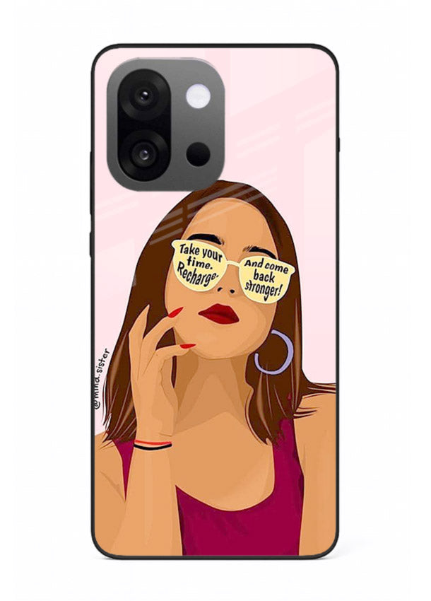 Sunglasses Girl Glow portrait artwork OnePlus 13s glass back cover
