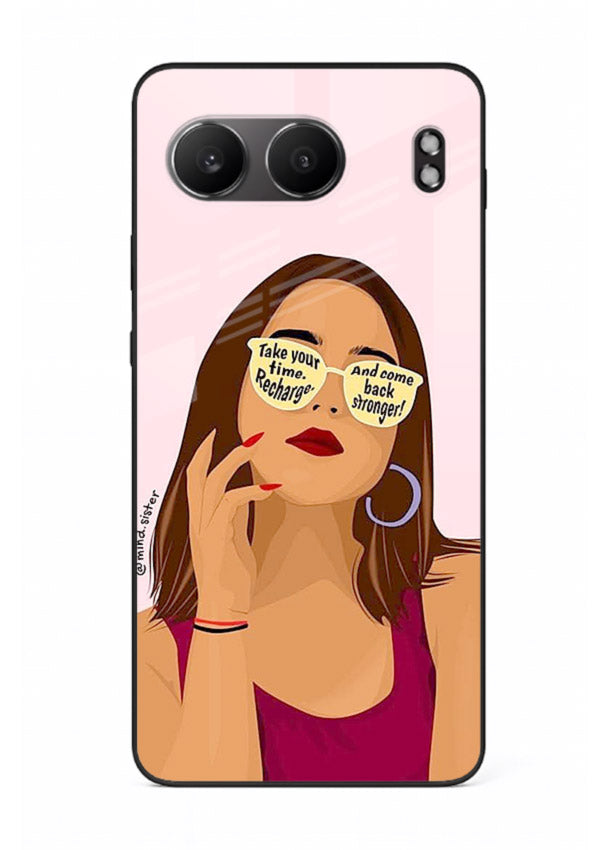 Sunglasses Girl Glow portrait artwork OnePlus Nord 4 glass back cover