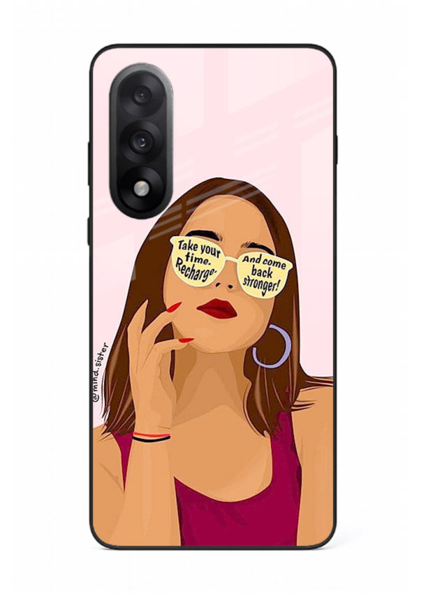 Sunglasses Girl Glow portrait artwork OnePlus Nord 5 glass back cover