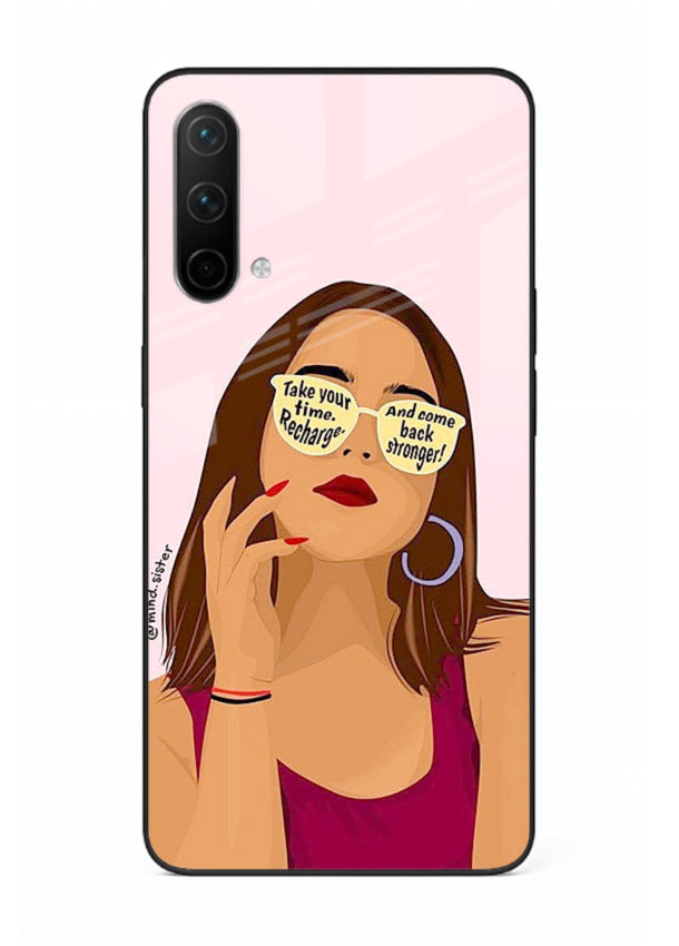 Sunglasses Girl Glow portrait artwork OnePlus Nord CE 5G glass back cover