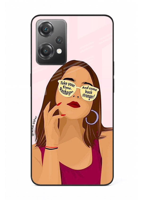 Sunglasses Girl Glow portrait artwork OnePlus Nord CE2 Lite 5G glass back cover