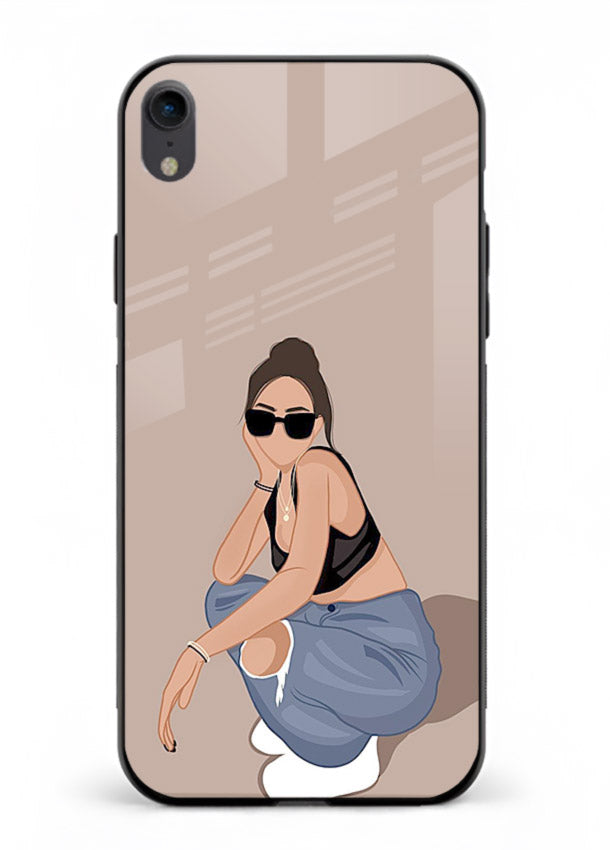 Sunglasses Street Girl street-style portrait iphone xr glass back cover