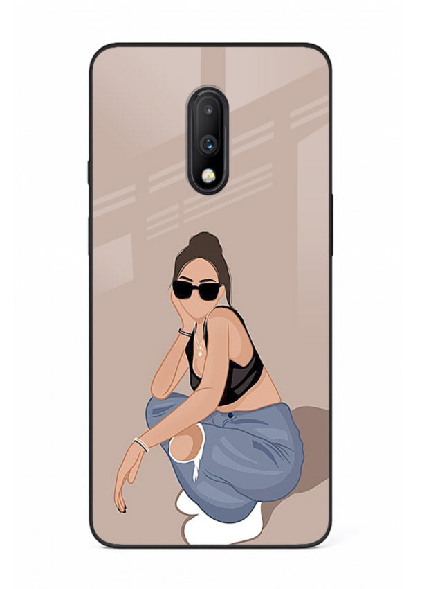 Sunglasses Street Girl street-style portrait OnePlus 7 glass back cover