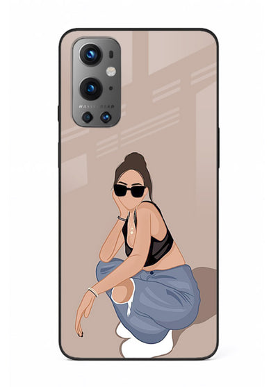 Sunglasses Street Girl street-style portrait OnePlus 9 glass back cover